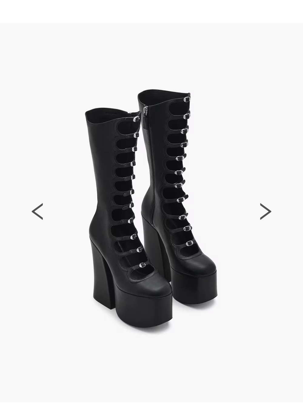 Marc Jacobs Black Platform Lace-Up Mid-Calf Boots